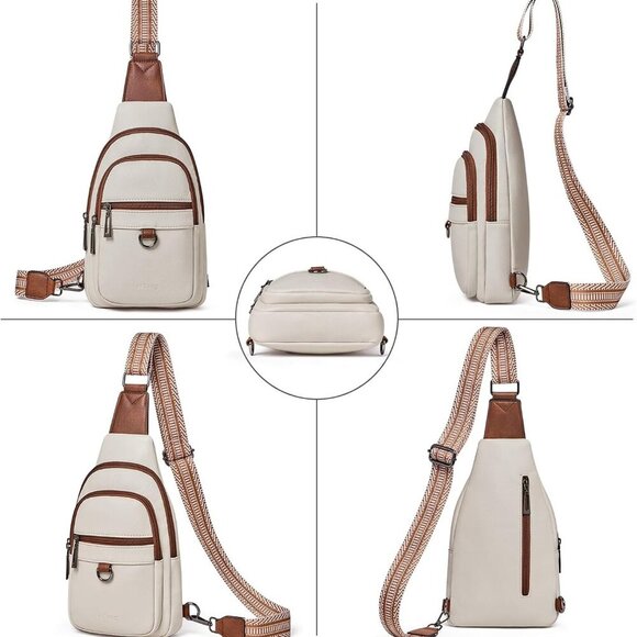 Womens Sling Bag Crossbody Bags for Women Vegan Leather Sling Backpack Daypack F - Picture 6 of 6